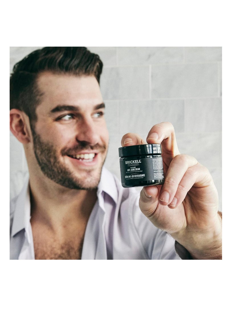 Brickell Men's Revitalizing Anti-Aging Cream For Men, Natural and Organic Anti Wrinkle Night Face Cream To Reduce Fine Lines and Wrinkles, 2 Ounce, Unscented