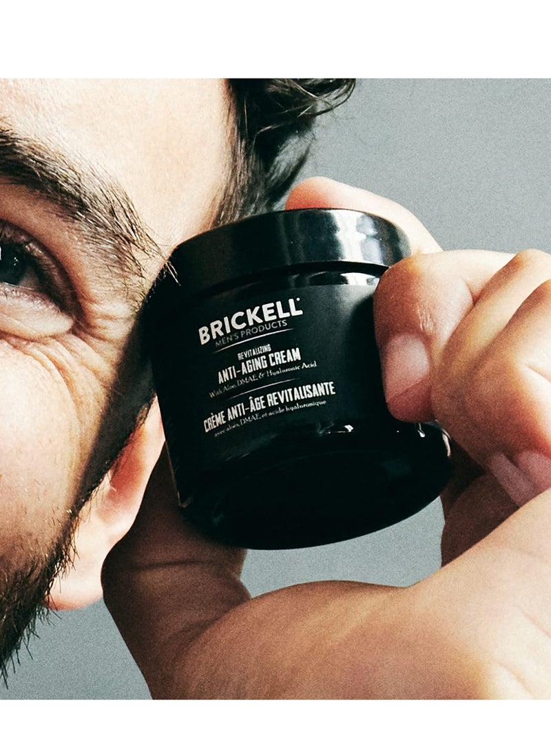 Brickell Men's Revitalizing Anti-Aging Cream For Men, Natural and Organic Anti Wrinkle Night Face Cream To Reduce Fine Lines and Wrinkles, 2 Ounce, Unscented
