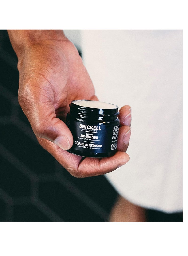 Brickell Men's Revitalizing Anti-Aging Cream For Men, Natural and Organic Anti Wrinkle Night Face Cream To Reduce Fine Lines and Wrinkles, 2 Ounce, Unscented