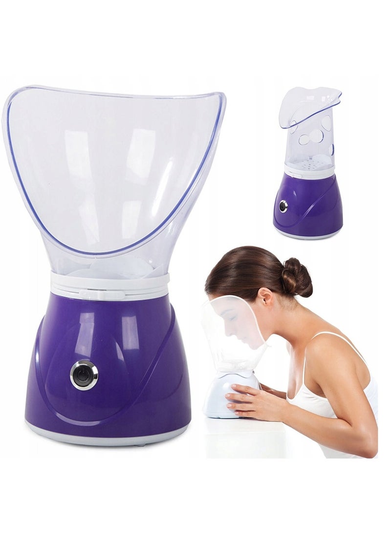 OSENJIE Facial Steam 1 touch, Sauna Inhaler Cosmetic Hydration-White/Purple