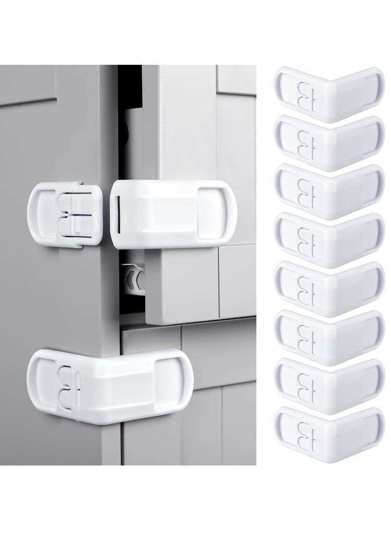 Pack Of 8 Children's Safety Cabinet Lock Pieces, White