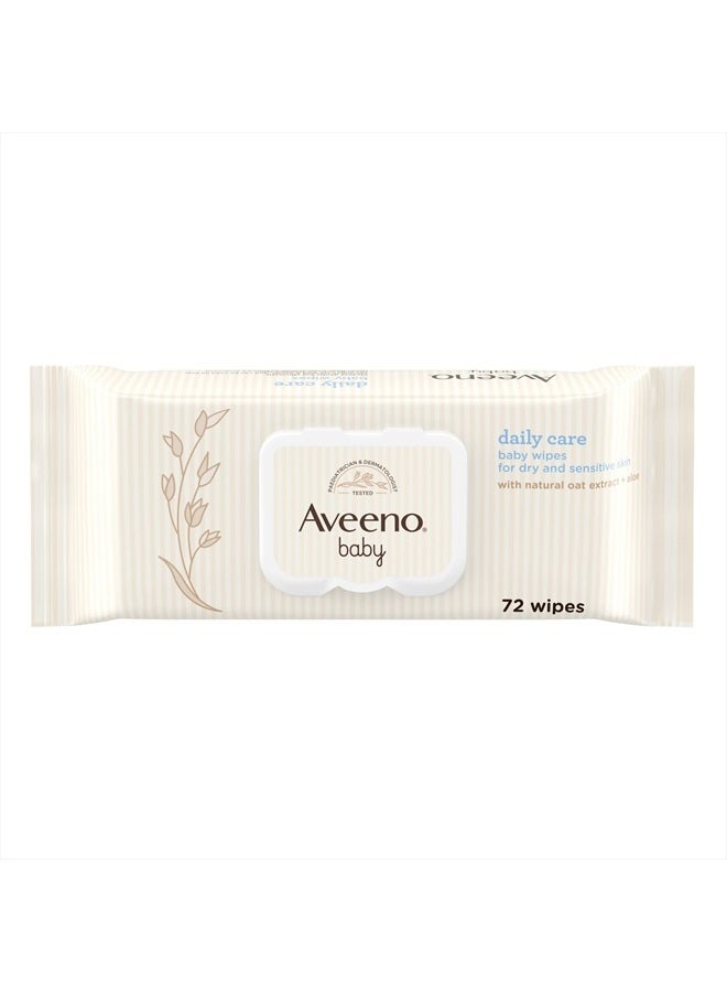 AVEENO Baby Daily Care Wipes - Cleanse Gently and Efficiently - Baby Wipes - Baby Essentials - 72 Wipes, Lid On Each Pack, Pack of 12 (864 Wipes in Total)