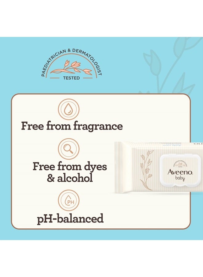AVEENO Baby Daily Care Wipes - Cleanse Gently and Efficiently - Baby Wipes - Baby Essentials - 72 Wipes, Lid On Each Pack, Pack of 12 (864 Wipes in Total)