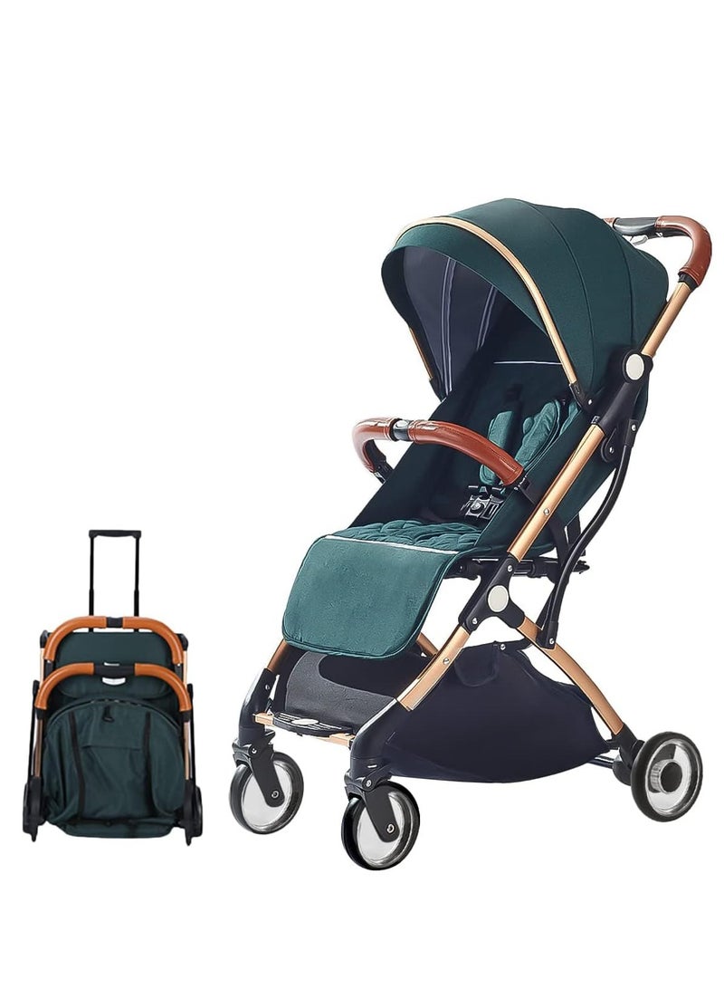 Lightweight Foldable Travel Baby Stroller With 5-Point Harness, Adjustable Seat Back And Oversize Basket