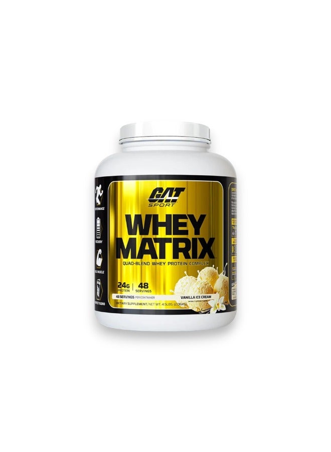 Whey Matrix, Quad-Blend Whey Protein Complex, Vanilla  Ice Cream Flavour, 4.5lb