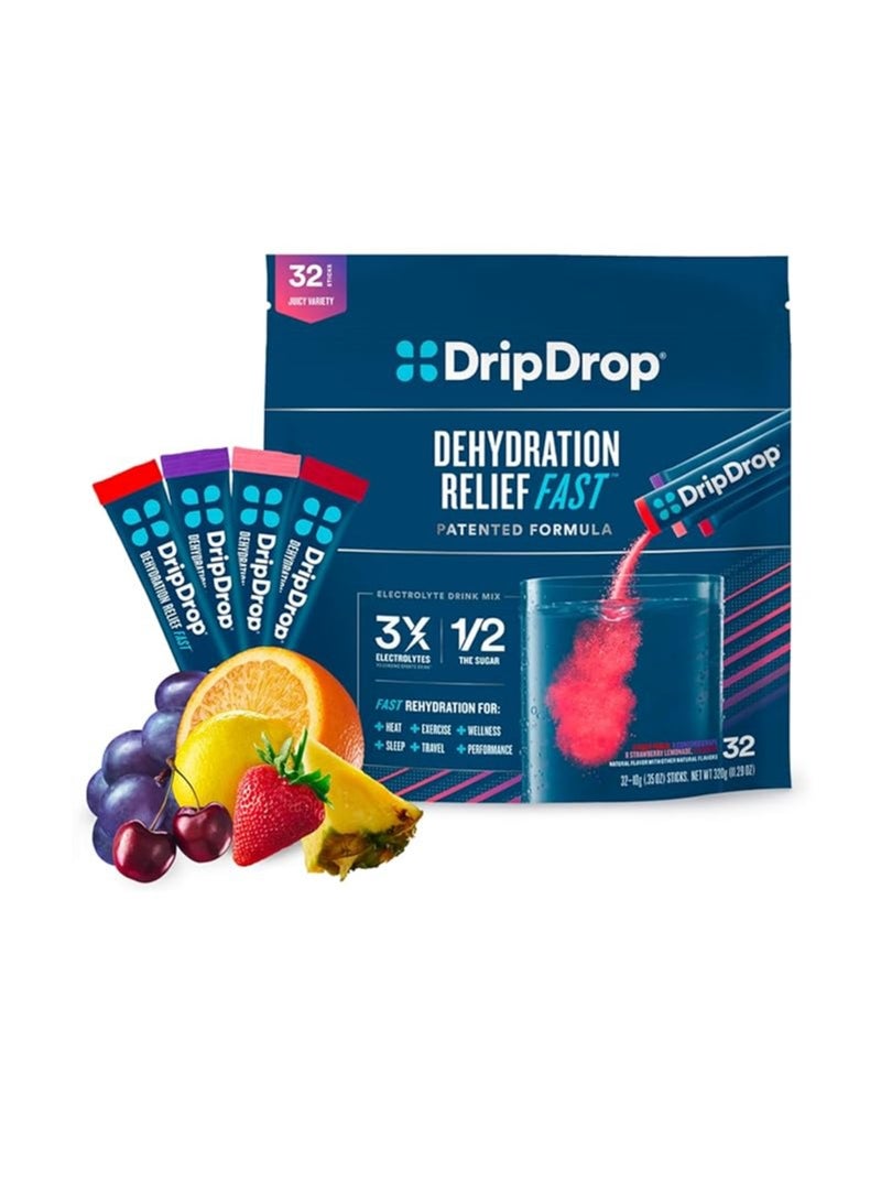Dehydration Relief fast Juicy Variety Pack electrolyte 32 servings