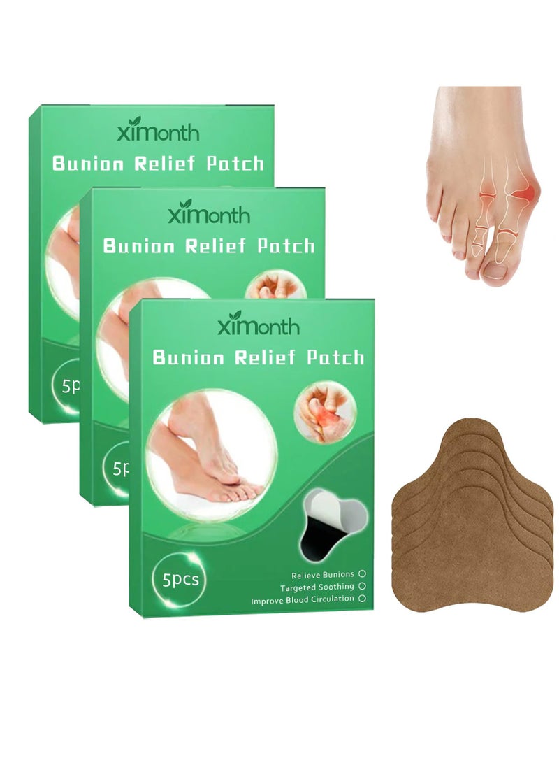 Feetin Bunion Relief Fit Patch, Strong Joints Anti Bunion Patch, Bunion Relief, Toe Spacers for Foot Pain Relief from Rubbing & Pressure, Green, 3 Box