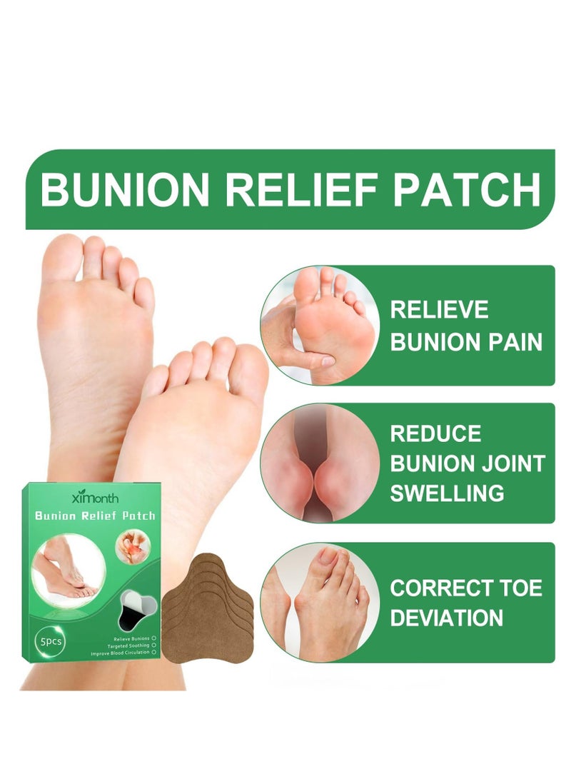 Feetin Bunion Relief Fit Patch, Strong Joints Anti Bunion Patch, Bunion Relief, Toe Spacers for Foot Pain Relief from Rubbing And Pressure, Green, 3 Box