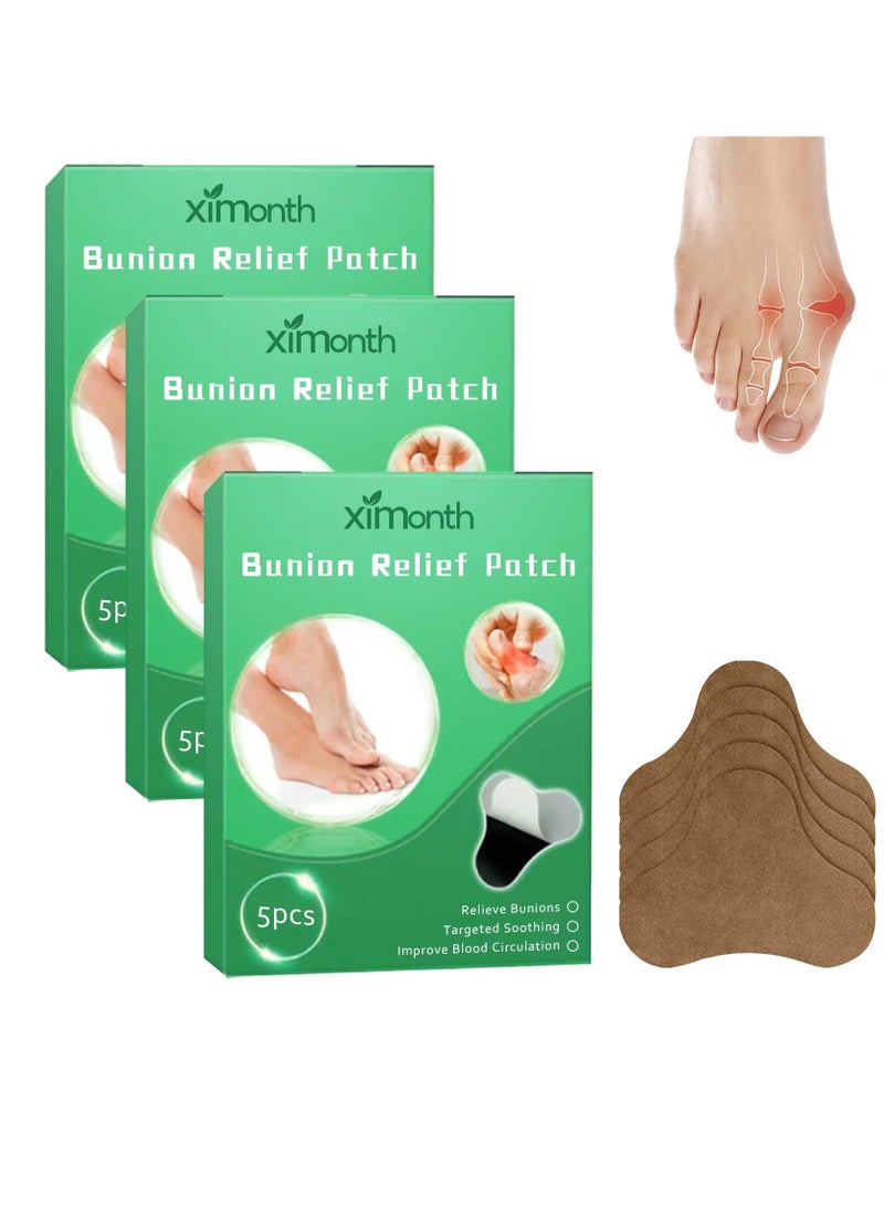 Feetin Bunion Relief Fit Patch, Strong Joints Anti Bunion Patch, Bunion Relief, Toe Spacers for Foot Pain Relief from Rubbing And Pressure, Green, 3 Box