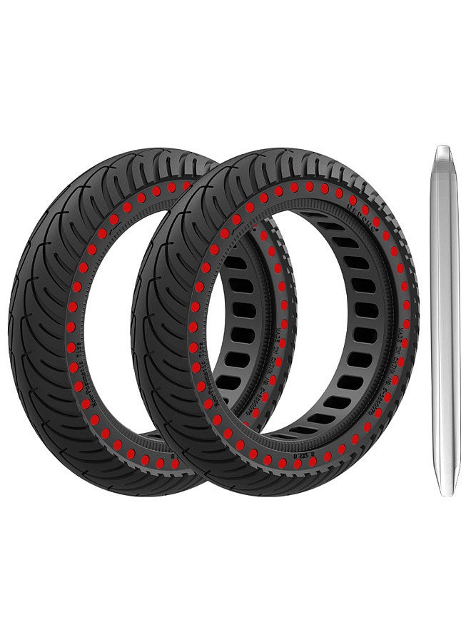 2pcs 8.5 Inch Electric Scooter Solid Rubber Tire with Mounting Tool Tire Lever Puncture-proof Solid Tyre Replacement for Xiaomi M365 E Scooter Tyre