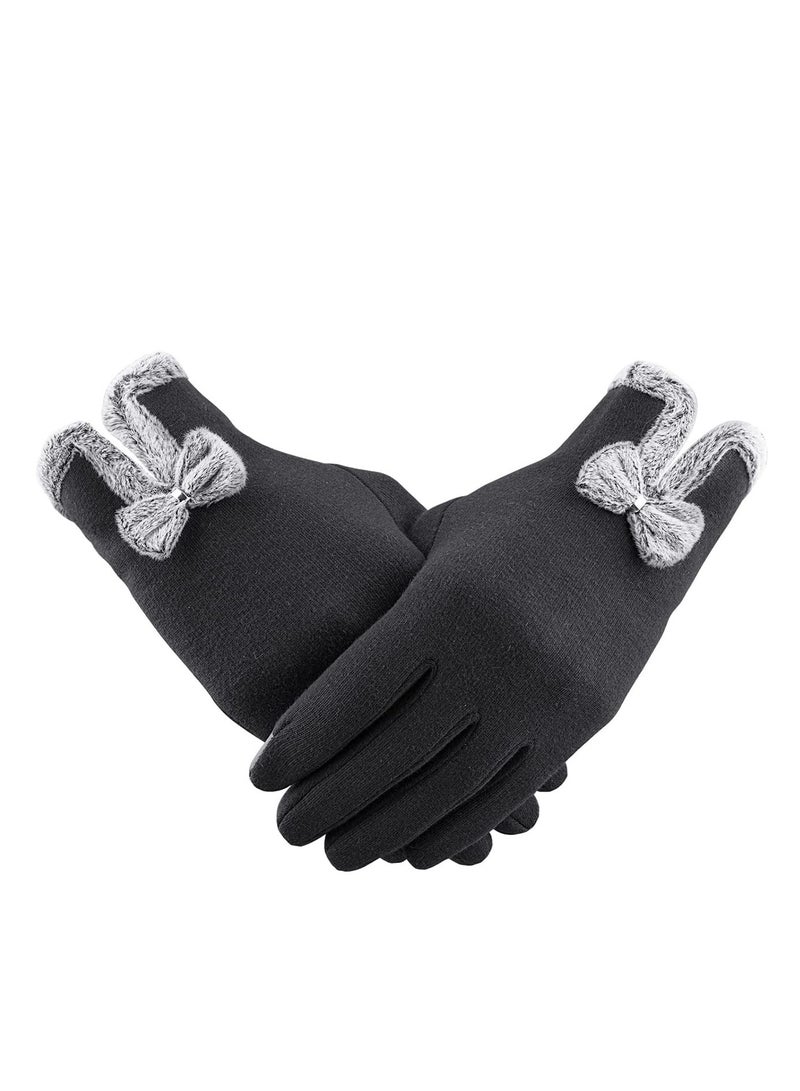 Women Winter Gloves Warm Gloves Windproof Gloves for Women Girls Winter Using Fleece Lined Thick Warm Gloves Gifts