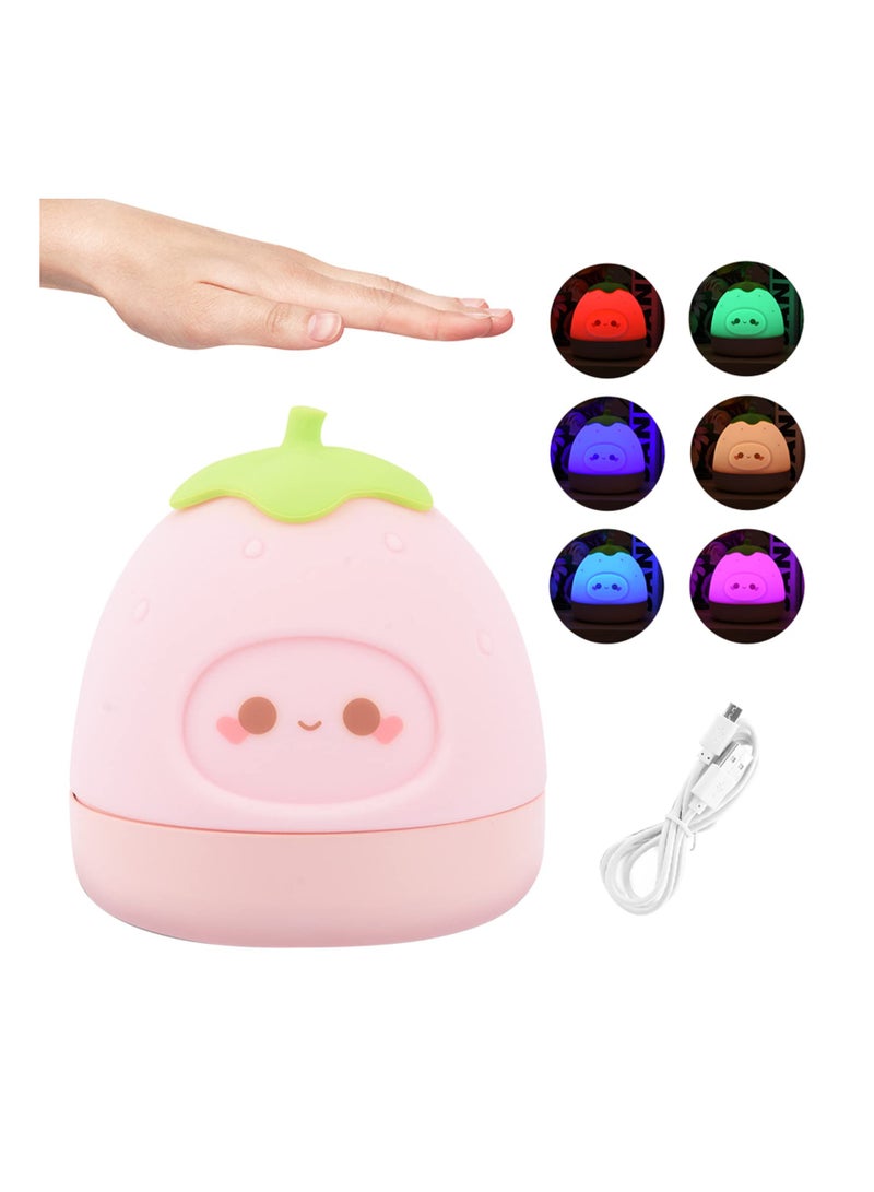 Silicone Strawberry Night Light For Kids Bedroom