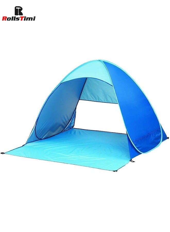 2 People Outdoor Beach Tent Set Automatic Pop Up Camping Tents,Blue