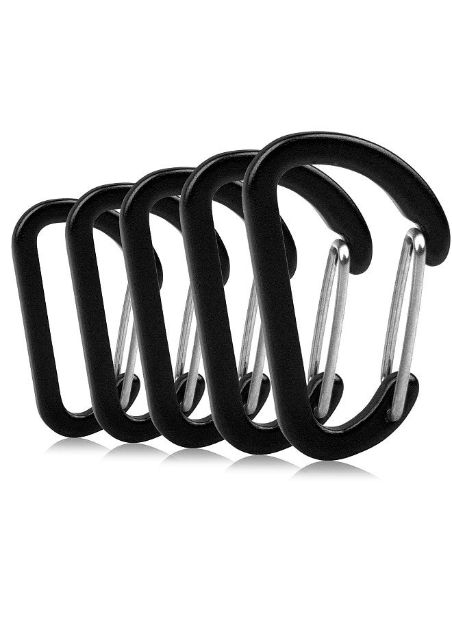 Small Carabiner Clip Lightweight Aluminum Alloy D-shaped Small Hook for Outdoo Backpacks Key Rings Chains Ropes Water Bottles Spring Snap Hook