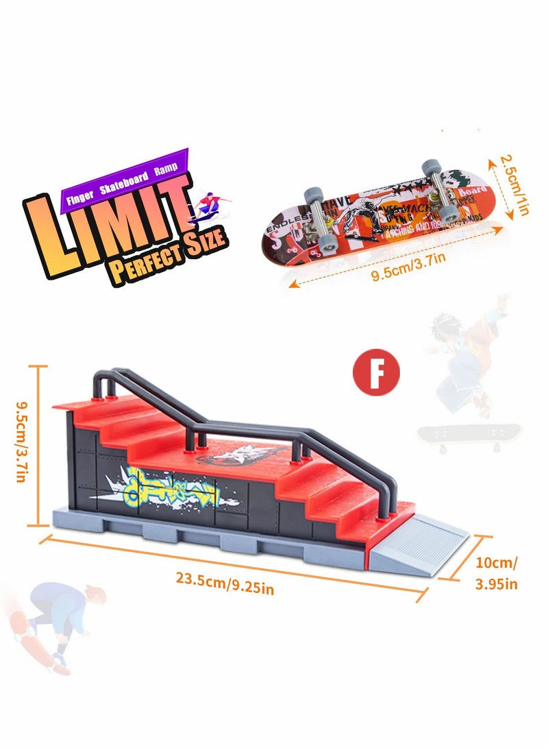 Finger Skateboard Ramp Set, Mini Finger Skateboard and Ramp Accessories Set, Props Deck Track Ultimate Park Set