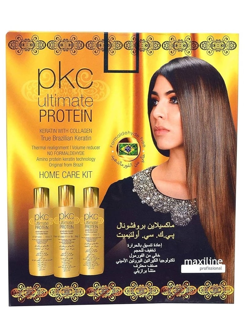 PKC Ultimate Protein Keratin With Collagen straightening Professional Home care Kit