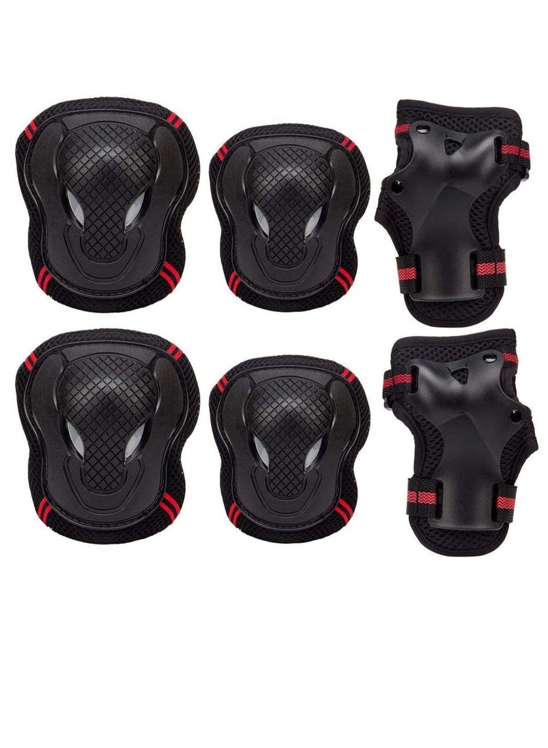 6 Pcs Knee Pads And Elbow Pads For Children, Kids Knee Elbow Wrist Protective Guard Pads, Inline Skating Scooter Rollerblade Cycling Skateboard Protective Gear Set for Boys and Girls