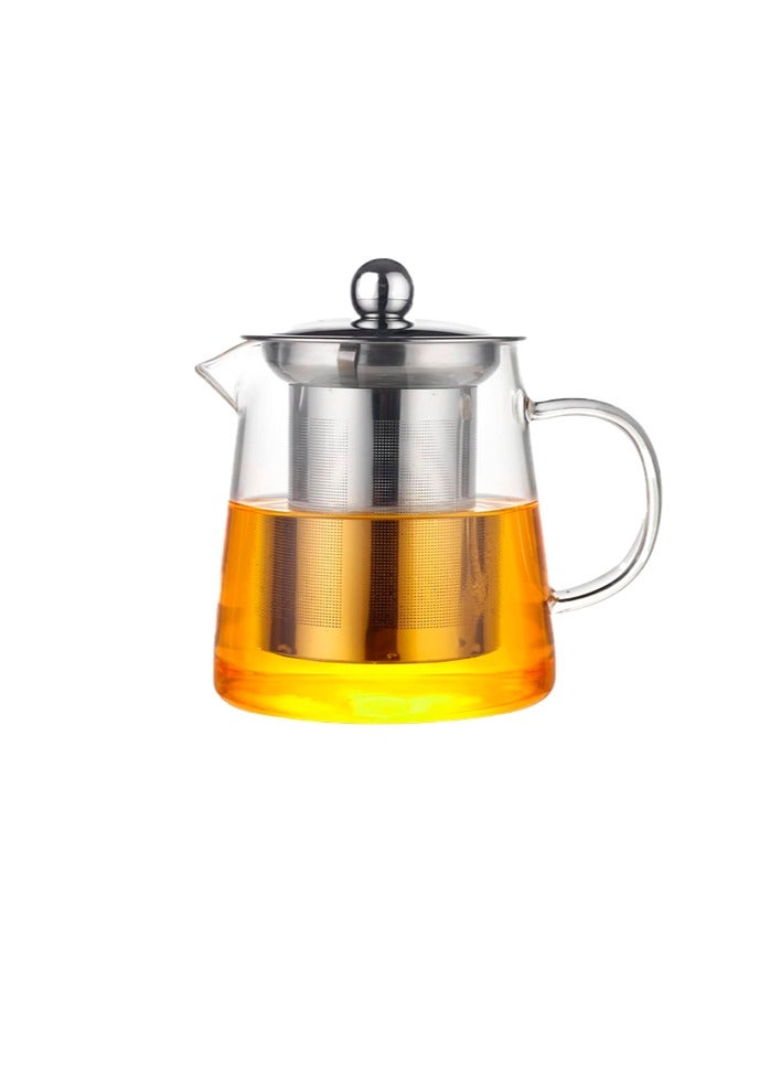Heat resistant glass teapot with stainless steel filter 750ml