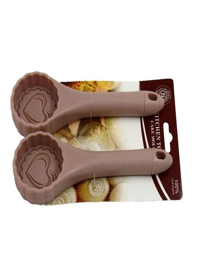 2-Piece Maamoul Plastic Round, Heart, Small and Oval Shape Middle Eastern Cookie Mould Press for Candy, Chocolate