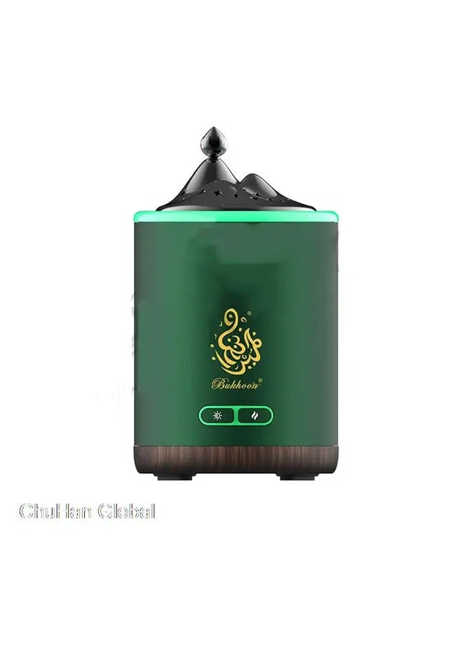 B19 Bukhoor Burner Circular Tower With Light Bakhoor Burner Arabic Electric Incense Burner Bukhoor Burner with Light Green