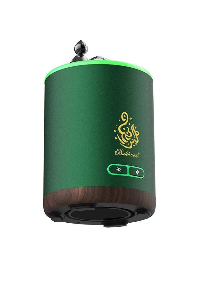 B19 Bukhoor Burner Circular Tower With Light Bakhoor Burner Arabic Electric Incense Burner Bukhoor Burner with Light Green