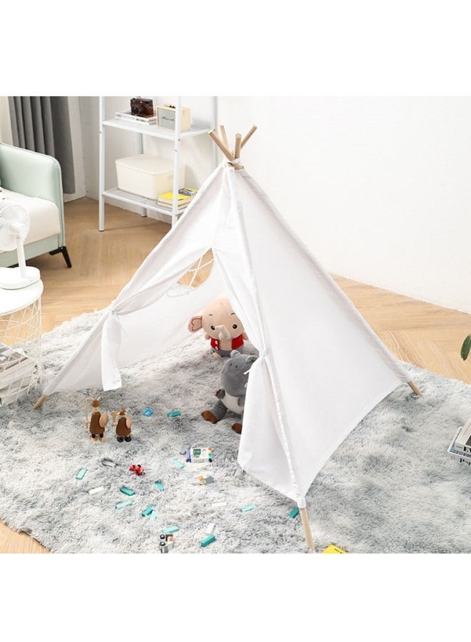 Teepee Tent for Kids Play Tent Canvas Toddler Tent Foldable Kids Tent for Toddlers Kids Tents Indoor Play Tent Playhouse for Kids Children Room Tent White
