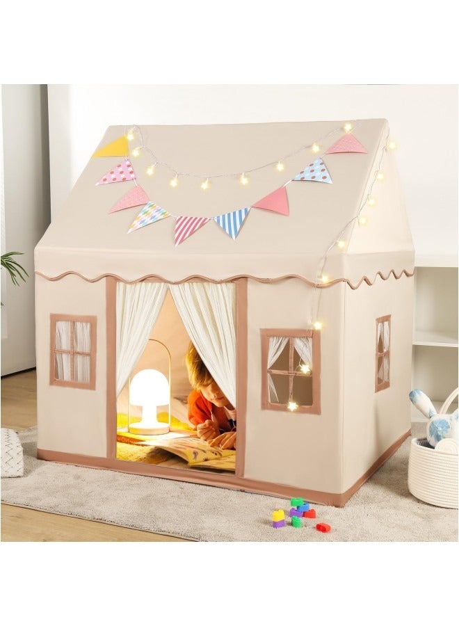 Large Kids Tent House Indoor,Toddler Play Tent With Birthday Party Decoration,Indoor Outdoor Play house for Baby Princess Castle Tent,Kids Indoor Room Toys for Boys Girls Age 3-10 Years Old