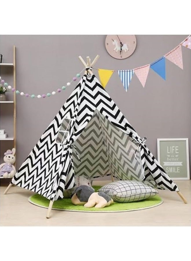 Teepee Tent for Kids Play Tent Canvas Toddler Tent Foldable Kids Tent for Toddlers Kids Tents Indoor Play Tent Playhouse for Kids Children Room Tent