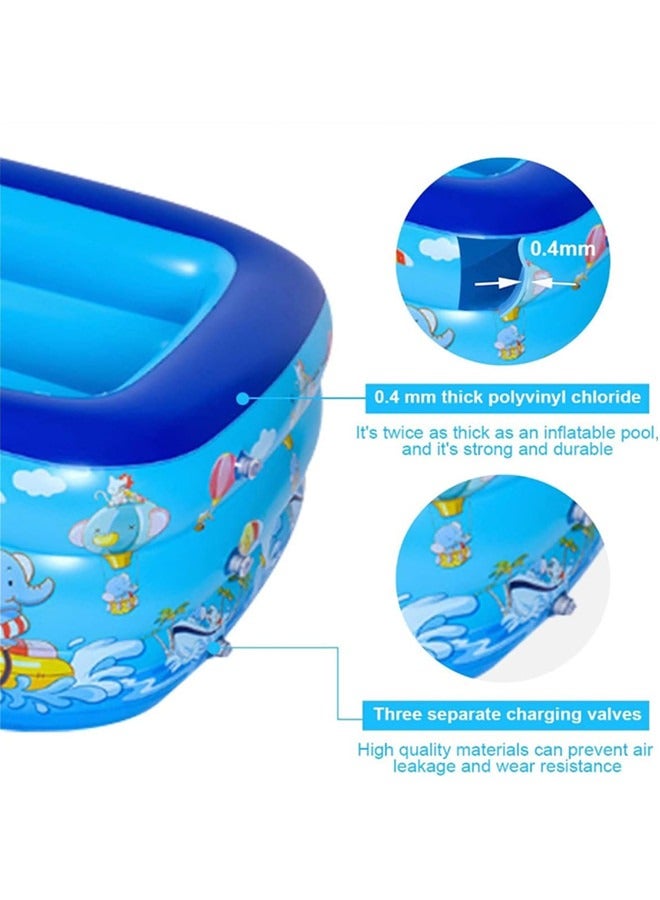 Inflatable Swimming Pool With Pump, Full-Sized Thickened Blow-Up Pool For Kids Adults, BPA-Free Kiddie Pools For Family Garden, Backyard, Summer Water Party, Indoor Outdoor,Lawn (260 * 160 * 52CM)