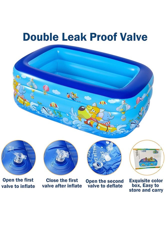 Inflatable Swimming Pool With Pump, Full-Sized Thickened Blow-Up Pool For Kids Adults, BPA-Free Kiddie Pools For Family Garden, Backyard, Summer Water Party, Indoor Outdoor,Lawn (260 * 160 * 52CM)