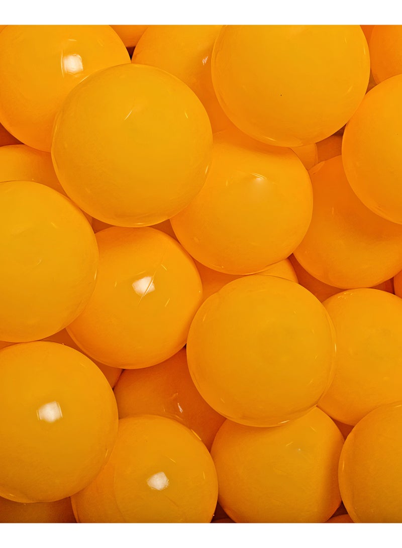 Bright Yellow Ocean Fun Balls - 100 Pcs Soft Plastic Balls for Kids - Ideal for Tent, Swim Pit, Pool & Bathtub - 7cm
