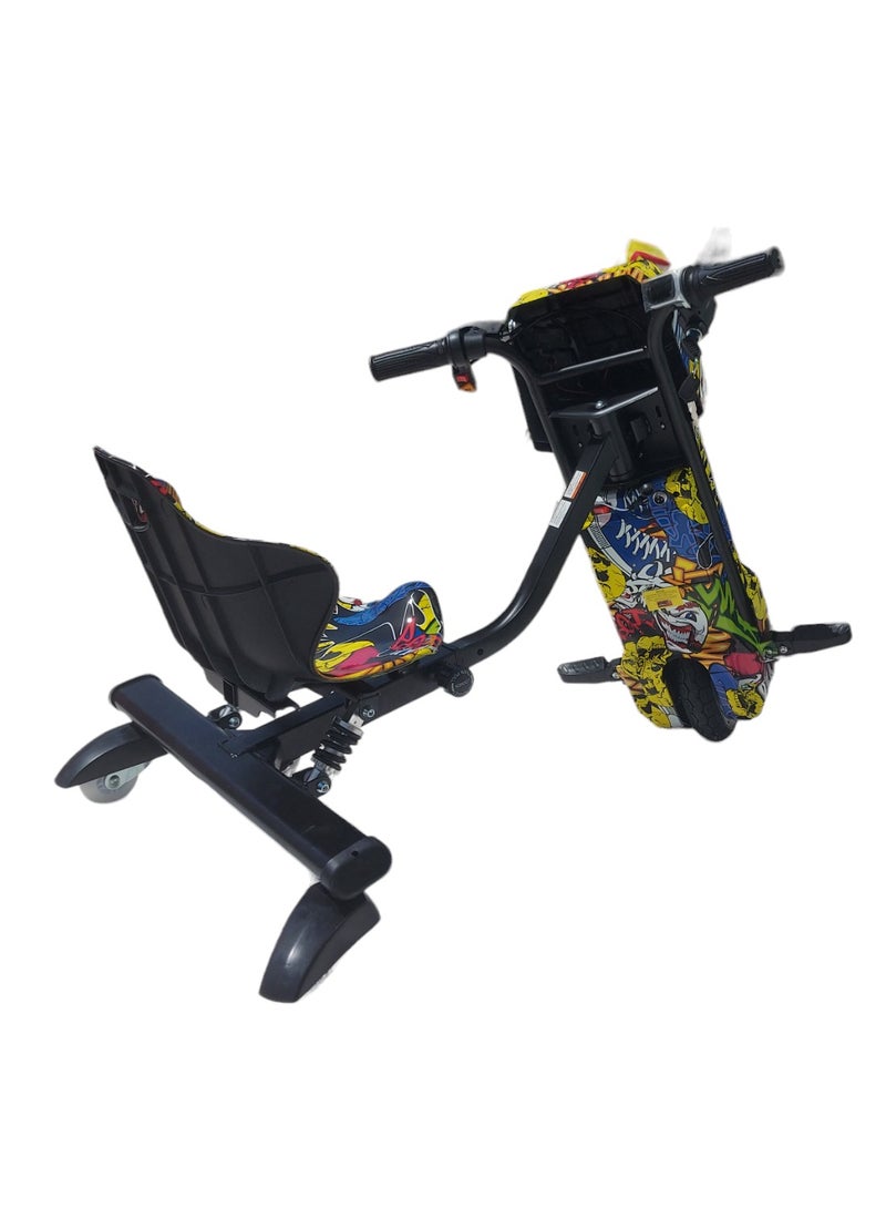 36V Drifting  3 Wheels Electric Scooter, High-Power 360 Degree Rotation with LED Light & Comfortable Seat