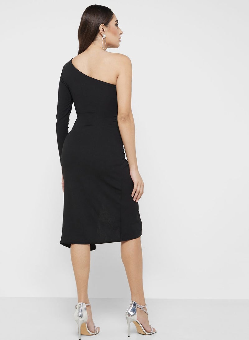 One Shoulder Ruched Dress