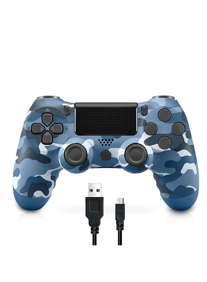 Wireless Remote Controller Compatible with PS 4, Game Controller with Two Motors and Charging Cable, Stereo Headset Jack Multitouch Pad, Great Gamepad Gift for Girls/Kids/Man
