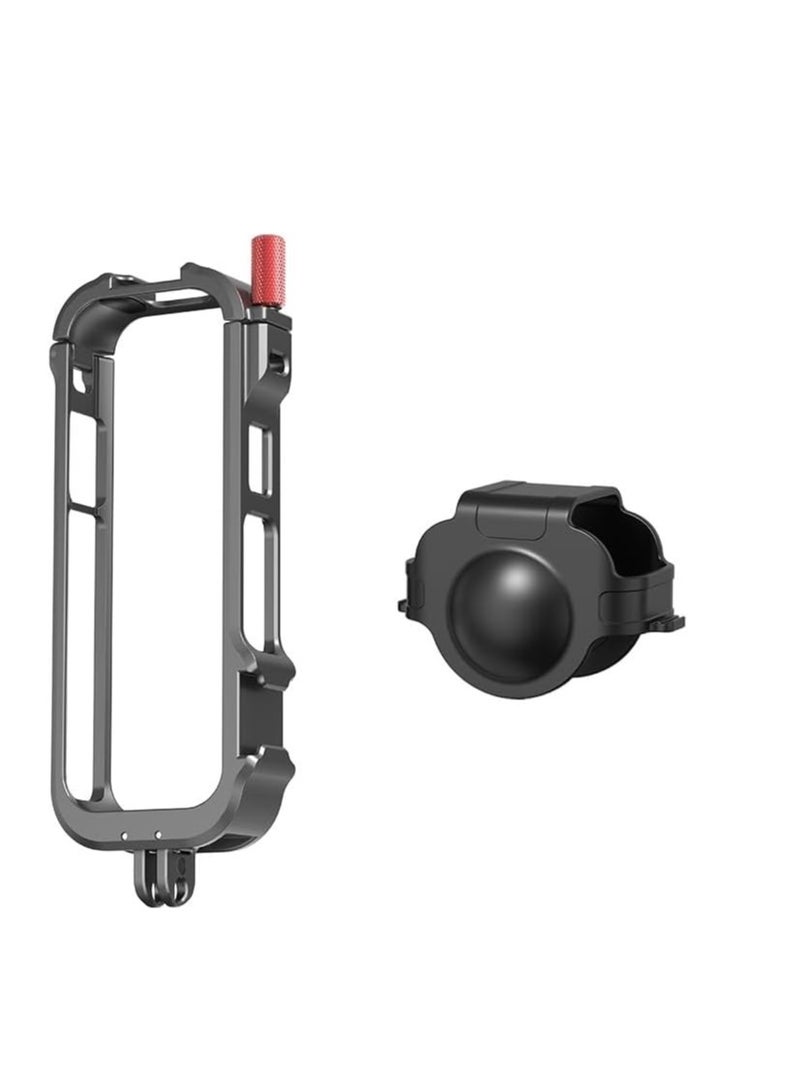 Insta360 X4 Camera Cage Expansion Bracket, Tailor-made Design, Cold Shoe & 1/4 Screw Ports