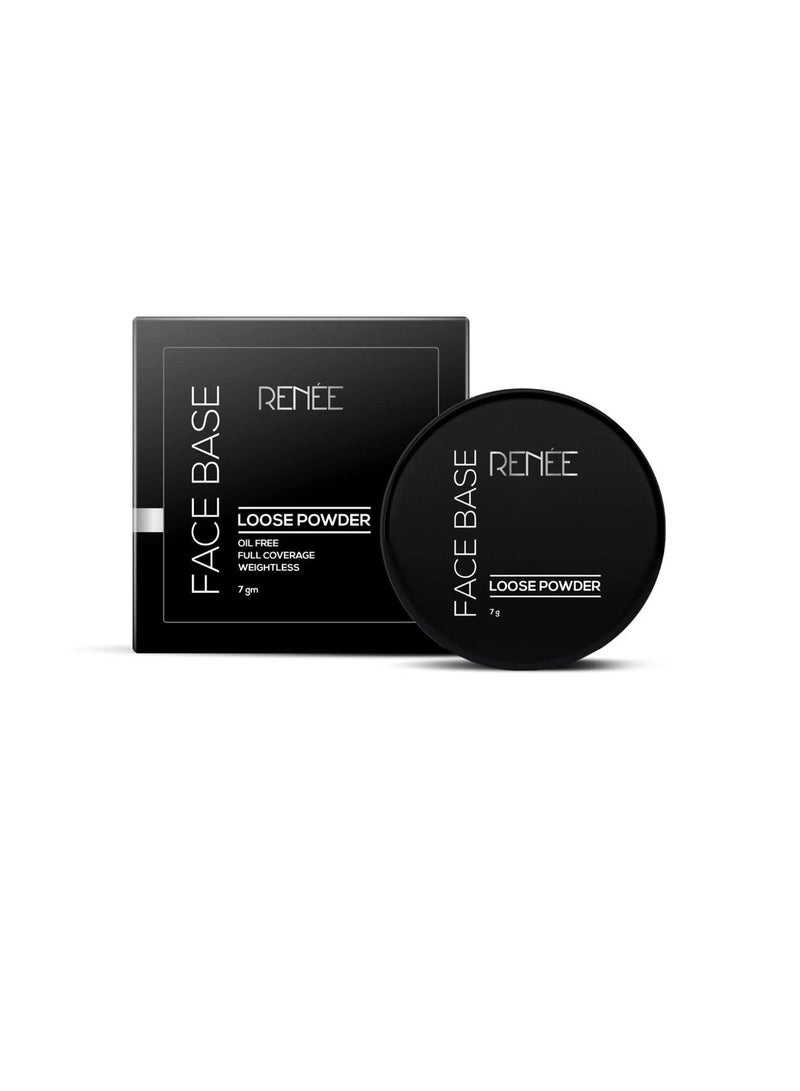 RENEE Face Base Loose Powder   Translucent 7gm   Non Sticky  Weightless Matte Finish  Excellent Pay of  Enriched with Vitamin E