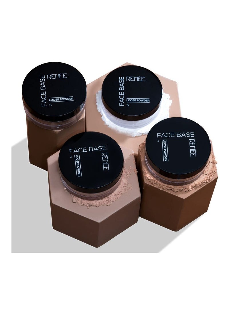 RENEE Face Base Loose Powder   Translucent 7gm   Non Sticky  Weightless Matte Finish  Excellent Pay of  Enriched with Vitamin E