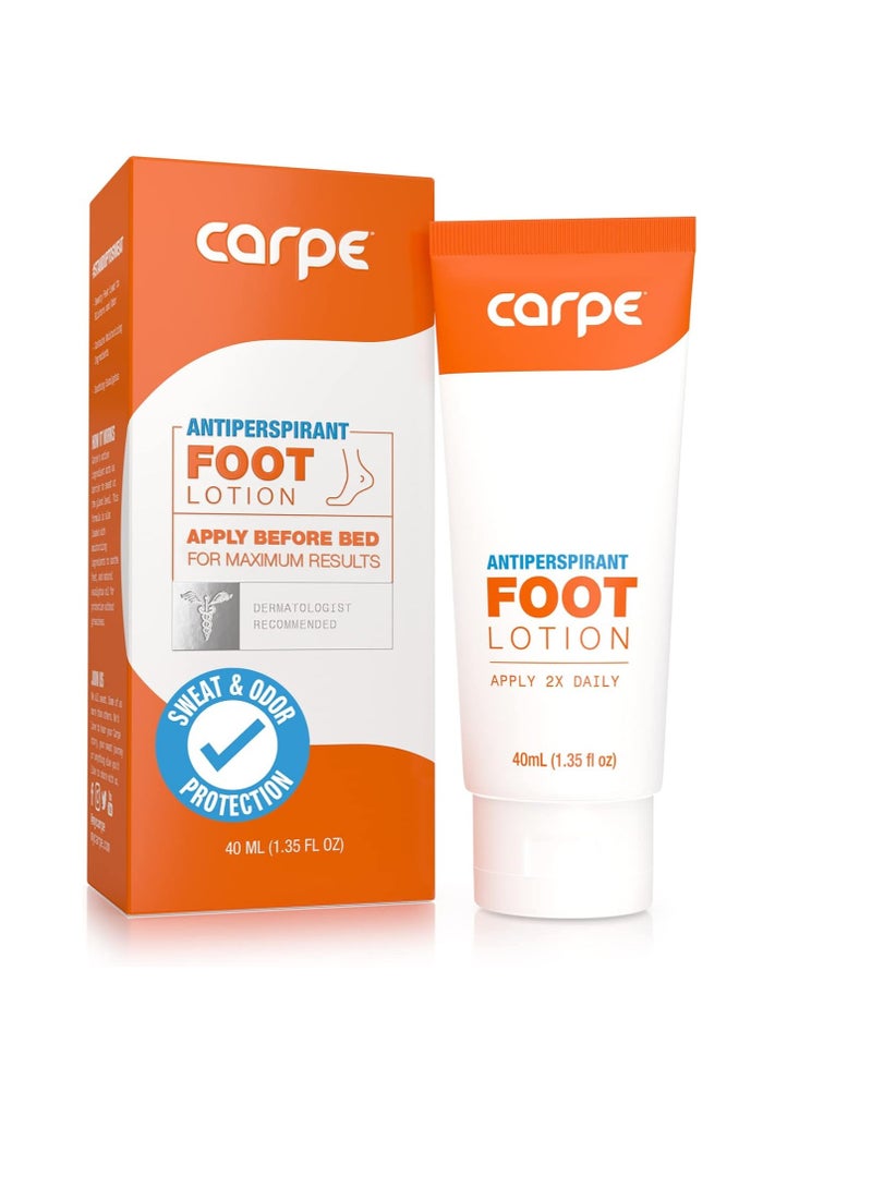 Carpe Antiperspirant Foot Lotion, A dermatologist-recommended solution to stop sweaty, smelly feet, Helps prevent blisters, Great for hyperhidrosis