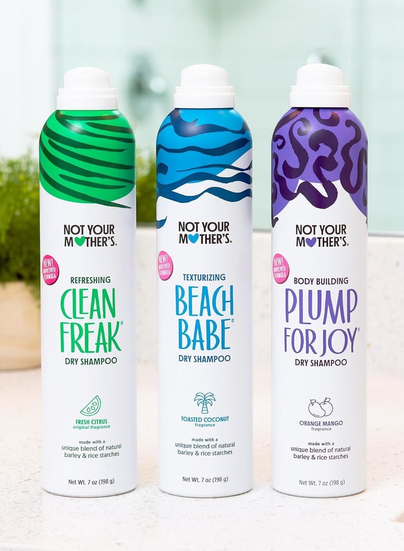 Not Your Mother's Dry Shampoo Assortment (3-Pack) - 7 oz - Clean Freak Dry Shampoo, Plump for Joy Dry Shampoo, Beach Babe Dry Shampoo - Instantly Absorbs Oil in Hair