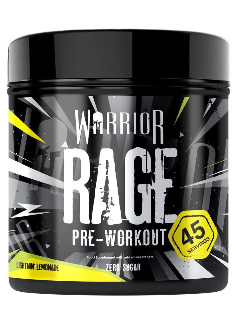Warrior Rage 392g Powder (Lightnin' Lemonade) - The World's Strongest Pre-Workout