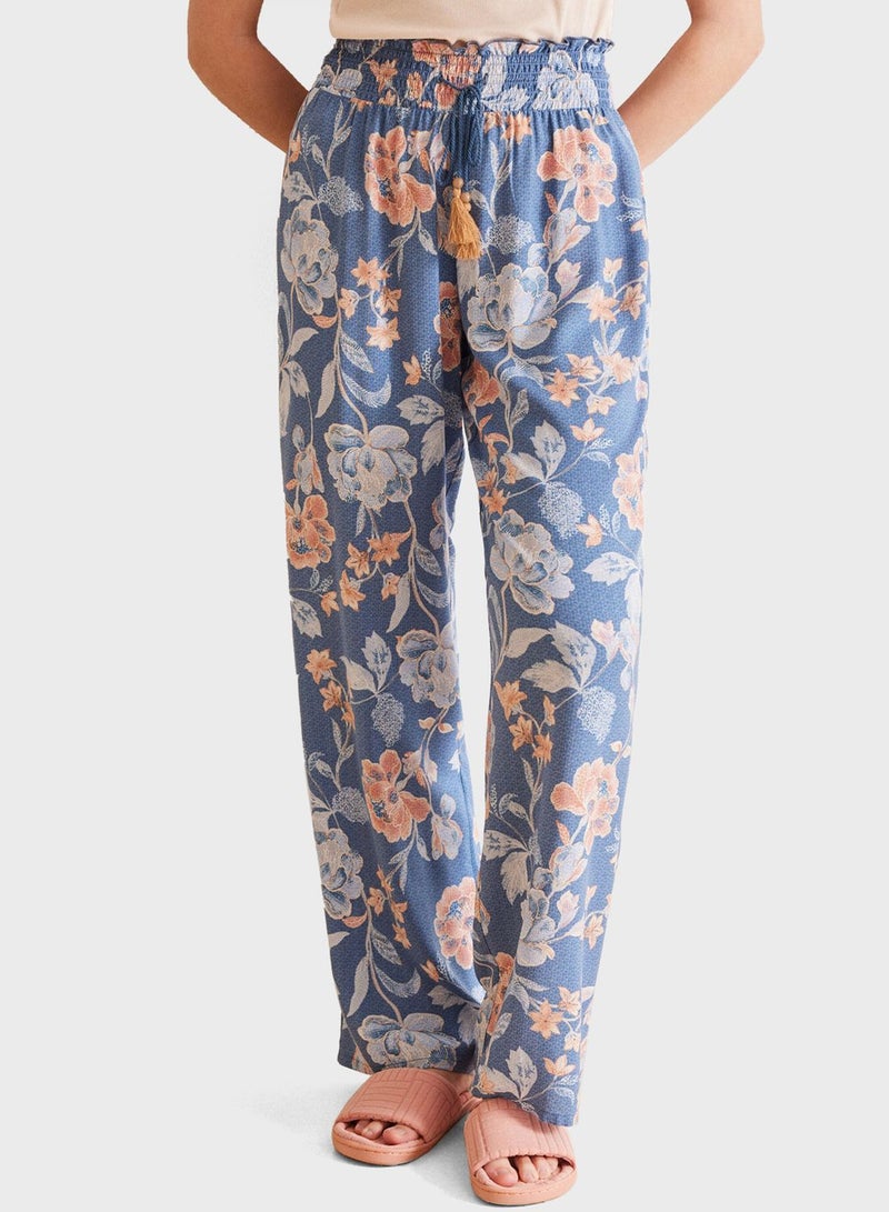 Blue Floral Pyjama Pants