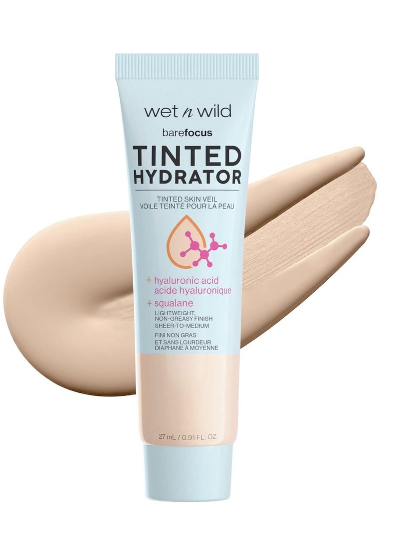 wet n wild Bare Focus Tinted Hydrator Matte Finish, Light Medium, Oil-Free, Moisturizing Makeup | Hyaluronic Acid | Sheer To Medium Coverage
