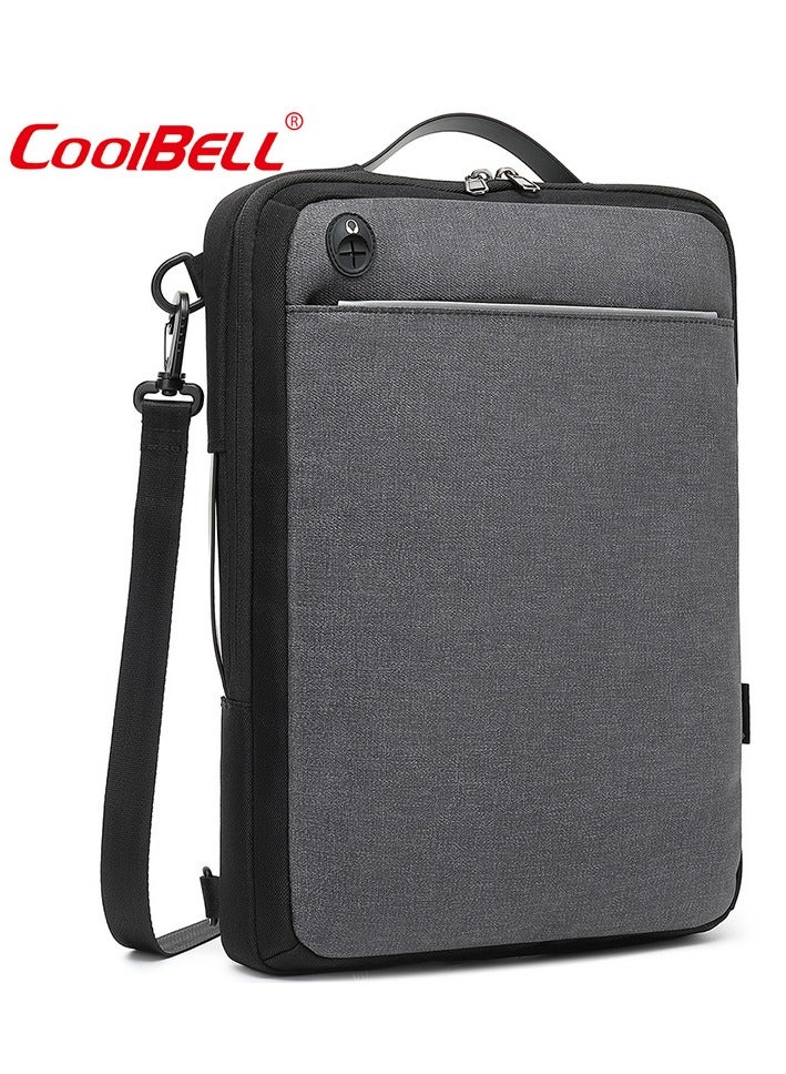 Convertible Multi-Functional Laptop Briefcase Outdoor Backpack Black/Grey