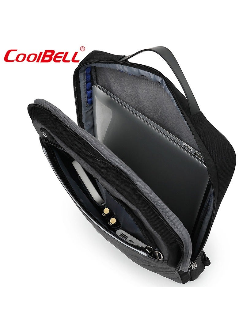 Convertible Multi-Functional Laptop Briefcase Outdoor Backpack Black/Grey