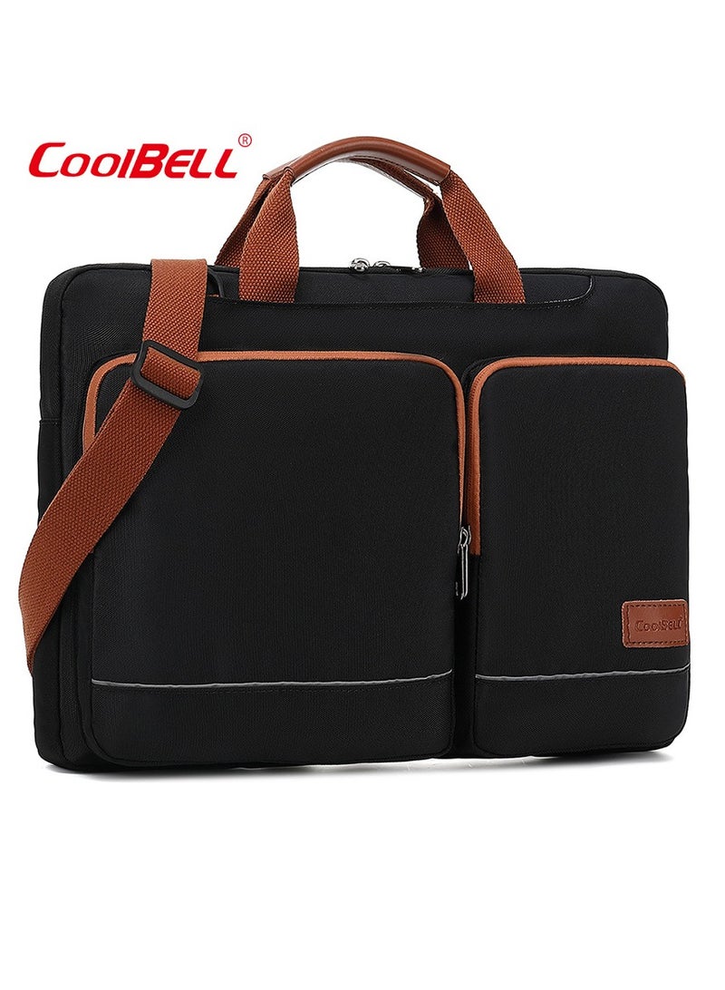 Men's Multi-Functional Laptop Bag Briefcase Black/Brown