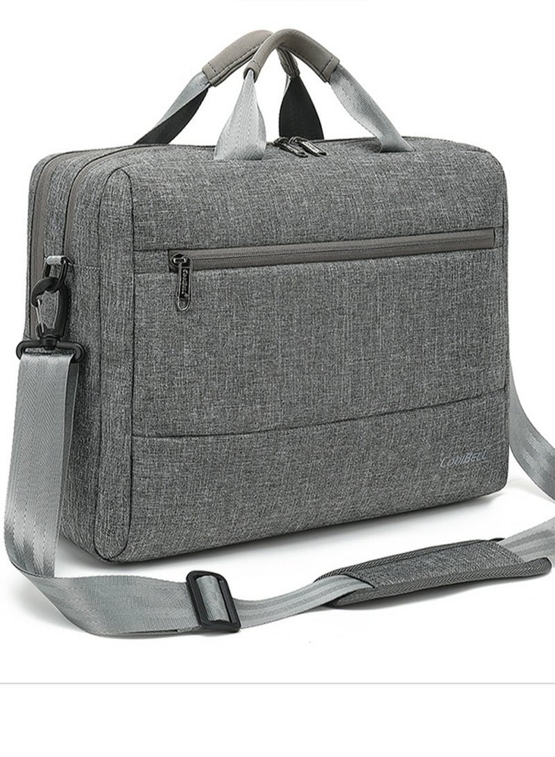 Men's Large Capacity Multi-Functional Laptop Bag Briefcase Grey