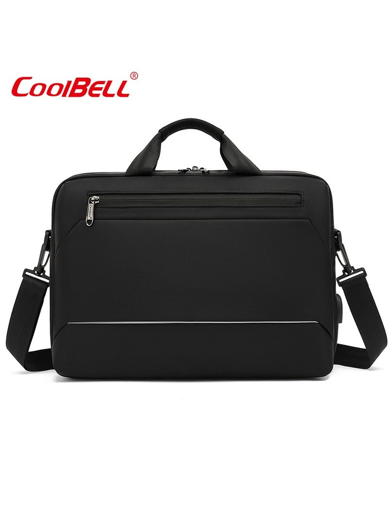 Large Capacity Laptop Bag Multi-Functional Briefcase Black