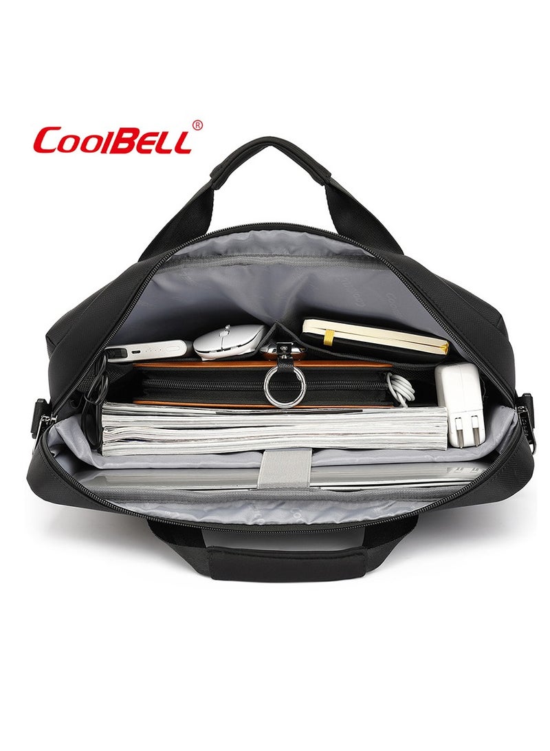 Large Capacity Laptop Bag Multi-Functional Briefcase Black