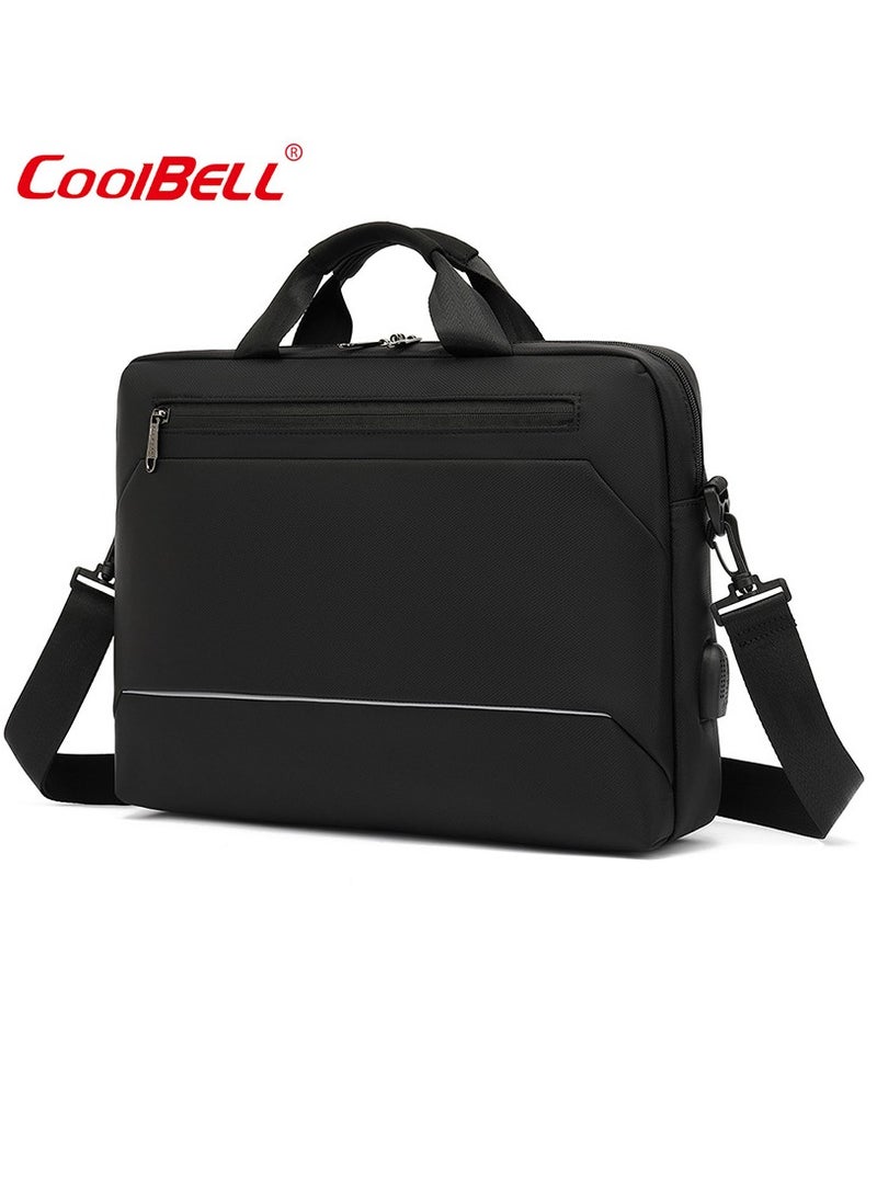 Large Capacity Laptop Bag Multi-Functional Briefcase Black