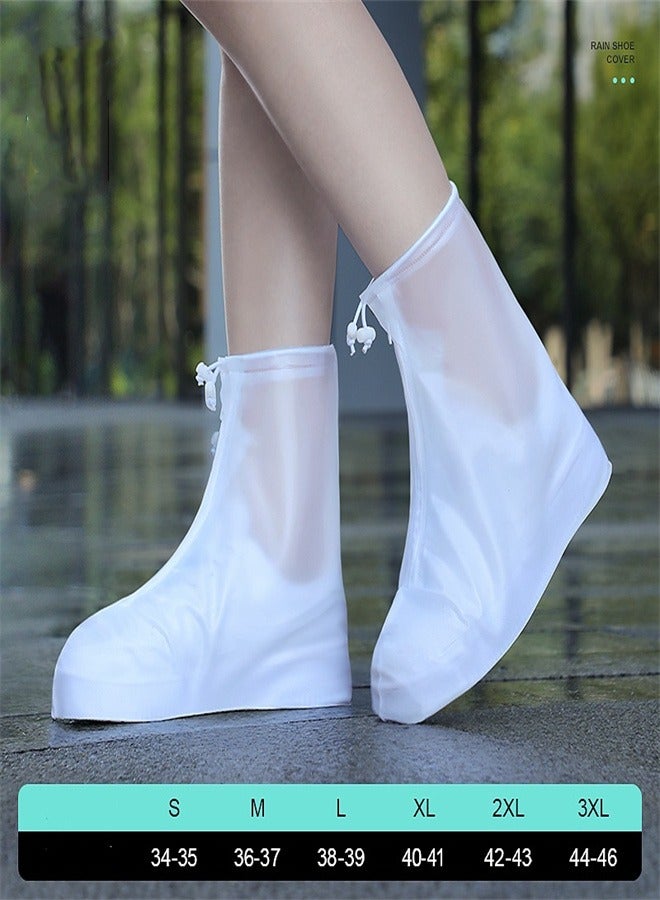 Portable Anti Slip Rain Boot Cover White